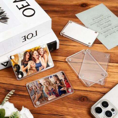 27 حزمة من إطارات الصور المغناطيسية من الأكريليك للثلاجة، إطارات مغناطيسية بولارويد شفافة - إطار صور للثلاجة الصغيرة مزدوج الجوانب لصور Fujifilm Instax Mini (2.36 × 3.54 بوصة) in Kuwait