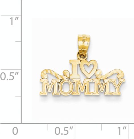 قلادة I Heart Mommy من الذهب الأصفر عيار 14 قيراط (الطول = 15) (العرض = 20) in Saudi Arabia