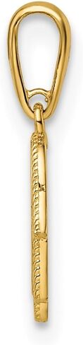 شؤون المجوهرات 14k الذهب الأصفر تخريمية همسة سحر قلادة اليد، 11x8mm in Saudi Arabia