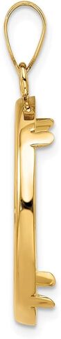 Generic 14k Polished 22.0mm Prong Coin Bezel Pendant, Yellow in Saudi Arabia