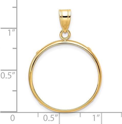 Generic 14k Polished 22.0mm Prong Coin Bezel Pendant, Yellow in Saudi Arabia