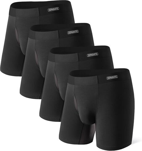 Separatec Mens Underwear with Separate Pouch, Micro Modal Boxer Briefs Seamless Waistband Underwear for Men 4 Pack in Saudi Arabia
