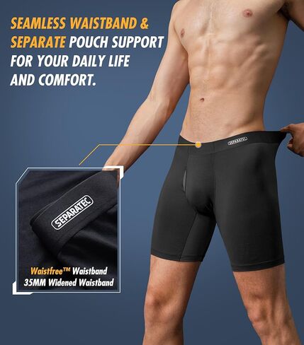 Separatec Mens Underwear with Separate Pouch, Micro Modal Boxer Briefs Seamless Waistband Underwear for Men 4 Pack in Saudi Arabia