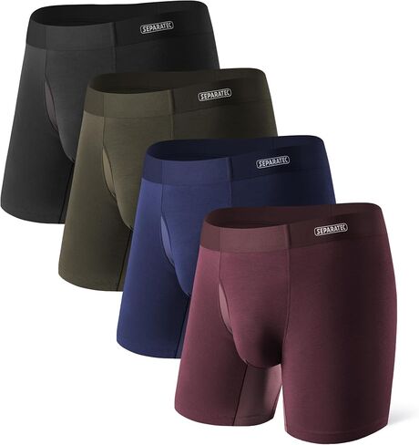 Separatec Mens Underwear with Separate Pouch, Micro Modal Boxer Briefs Seamless Waistband Underwear for Men 4 Pack in Saudi Arabia