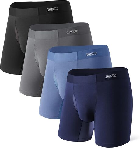 Separatec Mens Underwear with Separate Pouch, Micro Modal Boxer Briefs Seamless Waistband Underwear for Men 4 Pack in Saudi Arabia