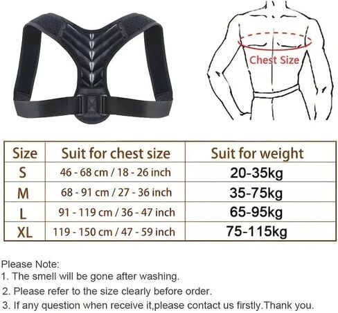Posture Corrector, Back Brace for Women and Men, Adjustable Back Support, Shoulder Straightener for Improving Hunchback M Black in Saudi Arabia
