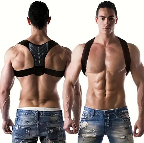 Posture Corrector, Back Brace for Women and Men, Adjustable Back Support, Shoulder Straightener for Improving Hunchback M Black in Saudi Arabia