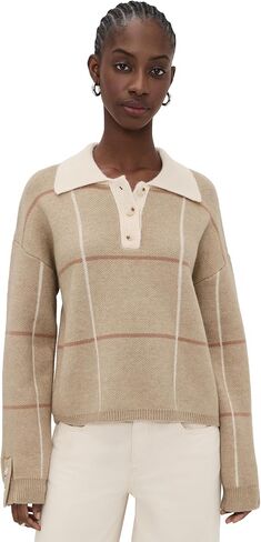 Little Lies Women's Checked Polo Sweater in Kuwait