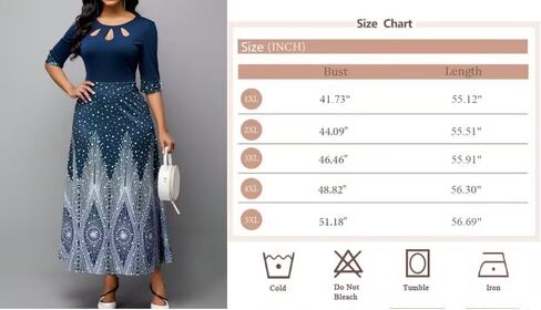 Plus Size Women's Fashionable Casual Elegant Random Print Off-Sleeve Hollow-Out Round Neck Party Dress in Saudi Arabia