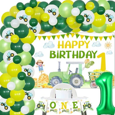 Sursurprise Tractor 2nd Decoritations ، Backdrop Backdrop Balloon Garland Arch Kit Topper for Farm Think اثنين in Saudi Arabia