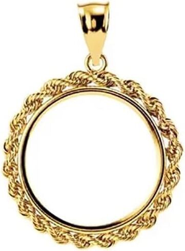 Bedrock Jewelry Gold Filled Rope Coin Holder Frame Pendant Mounting Charm Pendant DIME size 18x1.3 mm in Kuwait