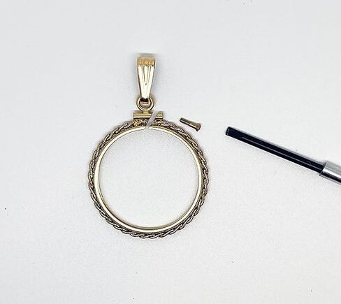 Bedrock Jewelry Gold Filled Rope Coin Holder Frame Pendant Mounting Charm Pendant DIME size 18x1.3 mm in Kuwait