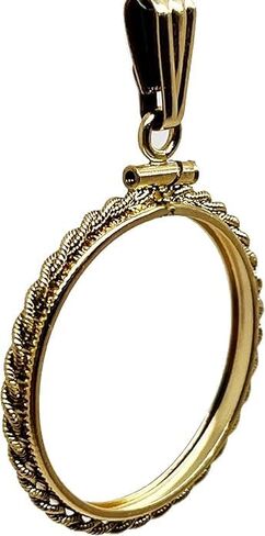 Bedrock Jewelry Gold Filled Rope Coin Holder Frame Pendant Mounting Charm Pendant DIME size 18x1.3 mm in Kuwait