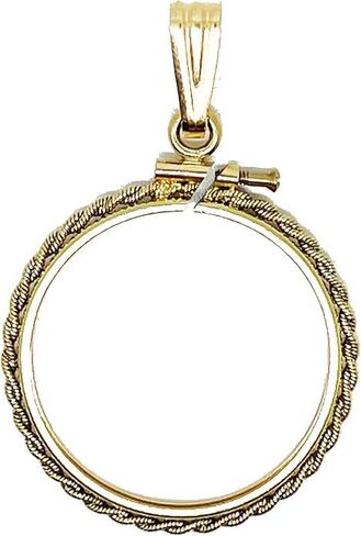 Bedrock Jewelry Gold Filled Rope Coin Holder Frame Pendant Mounting Charm Pendant DIME size 18x1.3 mm in Kuwait