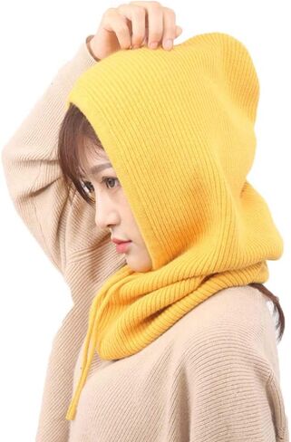 YEKEYI Women Balaclava Hood hat Winter Cashmere Knitted Beanie Hats Ski Mask Ski Cap Outdoor in Kuwait