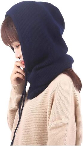 YEKEYI Women Balaclava Hood hat Winter Cashmere Knitted Beanie Hats Ski Mask Ski Cap Outdoor in Saudi Arabia