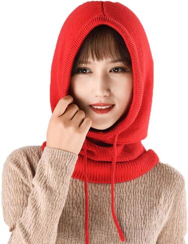 YEKEYI Women Balaclava Hood hat Winter Cashmere Knitted Beanie Hats Ski Mask Ski Cap Outdoor in Saudi Arabia