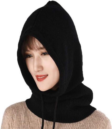 YEKEYI Women Balaclava Hood hat Winter Cashmere Knitted Beanie Hats Ski Mask Ski Cap Outdoor in Saudi Arabia