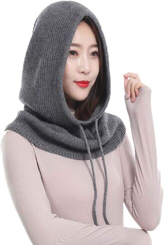 YEKEYI Women Balaclava Hood hat Winter Cashmere Knitted Beanie Hats Ski Mask Ski Cap Outdoor in Saudi Arabia