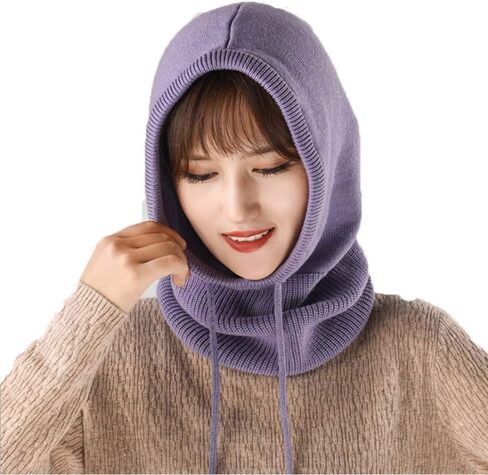 YEKEYI Women Balaclava Hood hat Winter Cashmere Knitted Beanie Hats Ski Mask Ski Cap Outdoor in Saudi Arabia