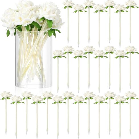 28 Pcs Flower Pens Mother's Day Artificial Rose Floral Gel Ink Ballpoint Pen with 0.5mm Black Ink Roller Ball Gifts for Valentine Home Office Decoration Supplies(Blue) in Saudi Arabia