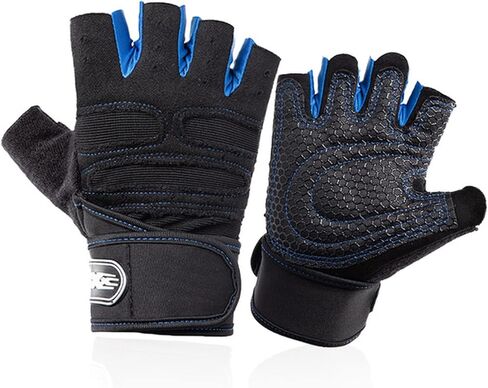 Men Women Workout Gloves Half Finger Gym Sports Fitness Gloves Non-Slip Shock Absorption Dumbbell Weightlifting Training Gloves(Red,M) in Saudi Arabia