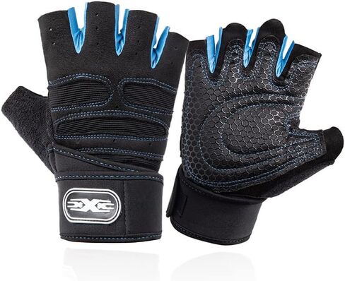 Men Women Workout Gloves Half Finger Gym Sports Fitness Gloves Non-Slip Shock Absorption Dumbbell Weightlifting Training Gloves(Red,M) in Saudi Arabia