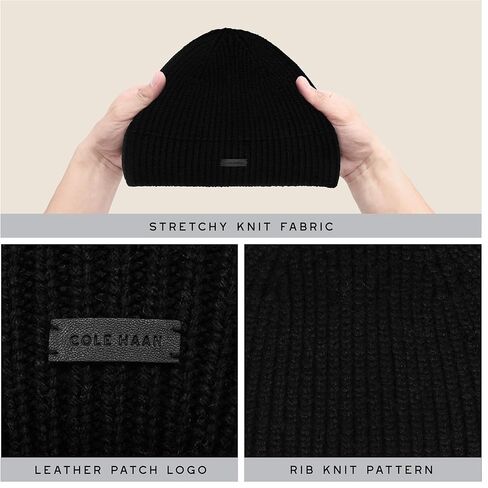Cole Haan No-Cuff Winter Beanie Hat for Men and Touchscreen Knit Cold Weather Gloves Set in Saudi Arabia
