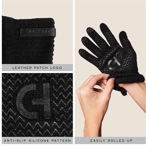 Cole Haan No-Cuff Winter Beanie Hat for Men and Touchscreen Knit Cold Weather Gloves Set in Saudi Arabia