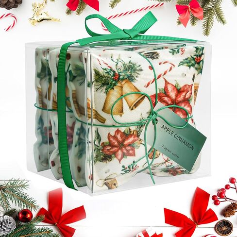 aucuda 4pcs عيد ميلاد سعيد أكياس الكيس التفاح القرفة المعطرة للأدراج والخزائن، الحزم المجففات للنساء الزي، الشتاء وسادة العطر الأحمر لغرفة النوم في الأماكن المغلقة، المعطرات لحفل الزفاف in Kuwait