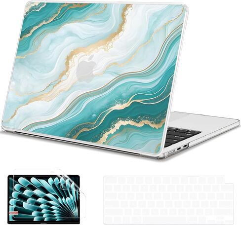 G jgoo متوافق مع Macbook Air 13 Inch Case 2025 2024 2023 2022 M4 A3240 M3 A3113 M2 A2681 ، قذيفة صلبة بلاستيكية بريق للهواء Macbook 13.6 بوصة + غطاء لوحة المفاتيح + واقي الشاشة ، الوردي in Kuwait