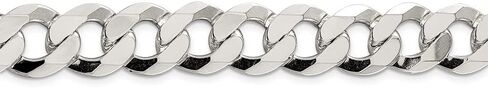Diamond2Deal 925 Sterling Silver 13.5mm Close Link Flat Curb Bracelet 9" in Saudi Arabia