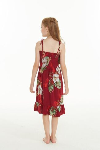 Girl Hawaiian Elastic Top Strap Dress in Pineapple Garden Black in Saudi Arabia