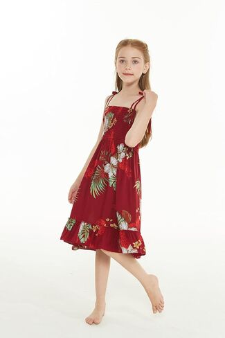 Girl Hawaiian Elastic Top Strap Dress in Pineapple Garden Black in Saudi Arabia