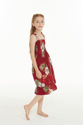 Girl Hawaiian Elastic Top Strap Dress in Pineapple Garden Black in Saudi Arabia