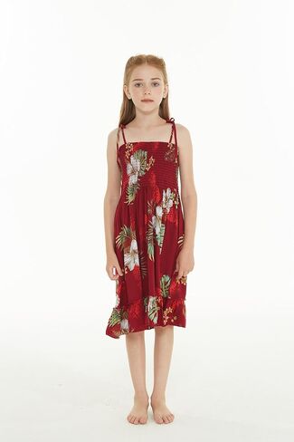 Girl Hawaiian Elastic Top Strap Dress in Pineapple Garden Black in Saudi Arabia