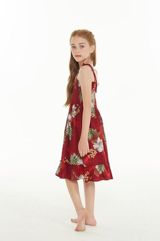 Girl Hawaiian Elastic Top Strap Dress in Pineapple Garden Black in Saudi Arabia