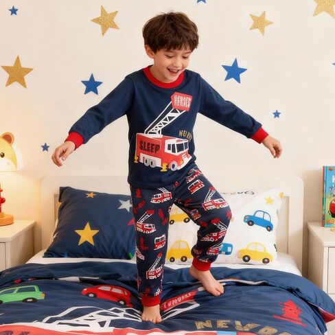 Tphon Boys Christmas Pajamas Sets 4 Pieces Kids Cotton Sleepwear Long Sleeve PJS Set for Children daily wear and Christmas in Saudi Arabia