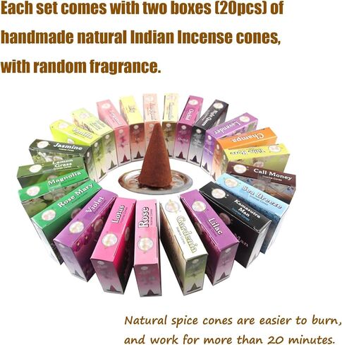 Lovely Log Cabin Incense Burner, Mini Snowy Winter Chimney Cottage Ash Catcher, Yoga Accessories Meditation Accessories, Home Chimney Decorations, 20 Pcs Handmade Incense Cones in Saudi Arabia