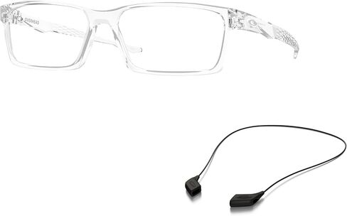 Oakley OX8060 Eyeglasses Bundle: OX 8060 OVERHEAD 806003 Overhead Polished Clear and Small Black leash Accessory kit in Saudi Arabia