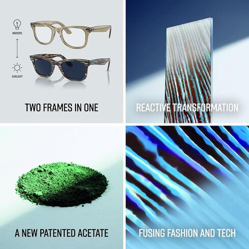 Ray-Ban Unisex Rx4340v Wayfarer Ease Photochromic Square Prescription Eyewear Frames in Saudi Arabia