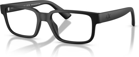 إطارات النظارات الطبية Armani Exchange AX AX3130U Universal Fit، أسود غير لامع/عدسة تجريبية، 53 مم in Saudi Arabia
