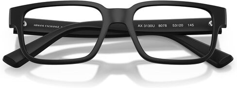 إطارات النظارات الطبية Armani Exchange AX AX3130U Universal Fit، أسود غير لامع/عدسة تجريبية، 53 مم in Saudi Arabia