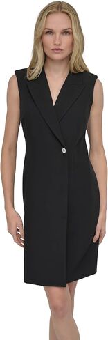 DKNY Women's Sleeveless Collared Neck Mini Blazer Dress with Shoulder Pads in Saudi Arabia