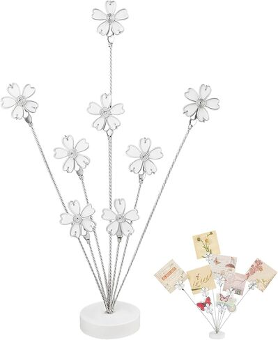 8-Branch Photo Tree Holder with Clips,Family Money Tree Picture Frame Stand,White Snowflake Gift Card Holder for Christmas,Cards, Notes, Memos,Wedding Photos, Office Desk and Home Decor in Saudi Arabia