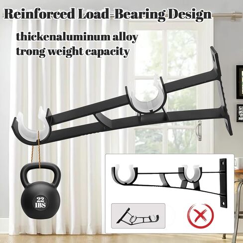 4pcs Heavy Duty Double Curtain Rod Brackets, 2.5mm Thick Aluminum Side-Mount Brackets with 10 Anchors, 15kg Load Capacity, 1-Inch Silent Glide Rail Hooks for Wood/Concrete Walls in Saudi Arabia