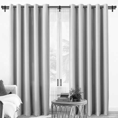 4pcs Heavy Duty Double Curtain Rod Brackets, 2.5mm Thick Aluminum Side-Mount Brackets with 10 Anchors, 15kg Load Capacity, 1-Inch Silent Glide Rail Hooks for Wood/Concrete Walls in Saudi Arabia