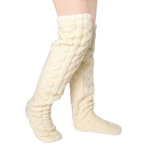 YELAIVP Over the Knee Fuzzy Socks for Women - Cozy Thigh High Leg Warmers in Saudi Arabia