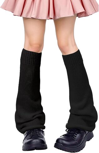 Leg Warmers Y2K Harajuku Knit Flared Leg Warmers for Women Girls Legwarmers Cute Lolita Gyaru Goth Accessories in Saudi Arabia