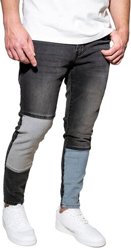 Men's Skinny Fit Jeans - Mid Rise & Stretchy Denim Pants for Men - Casual Tapered Jeans for Men in Saudi Arabia